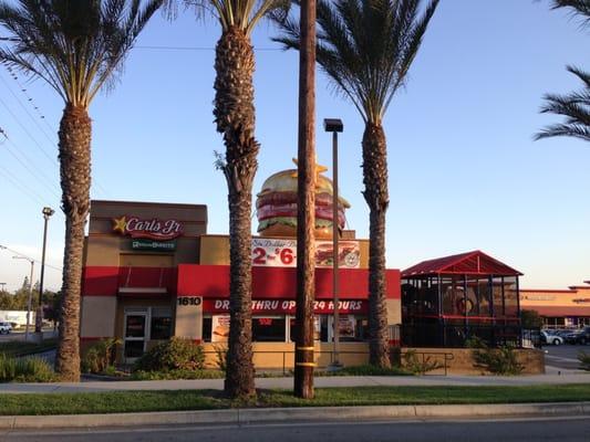 Look at the size of that burger on the roof!