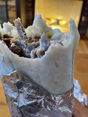 Gyro wrapped with tortilla