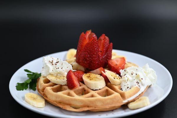 Strawberry and Banana Waffle