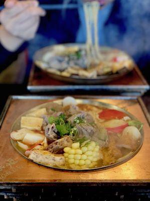 Beef Hot Soup with medium spice! Broth very flavorful and the fish cakes are my favorite!!!