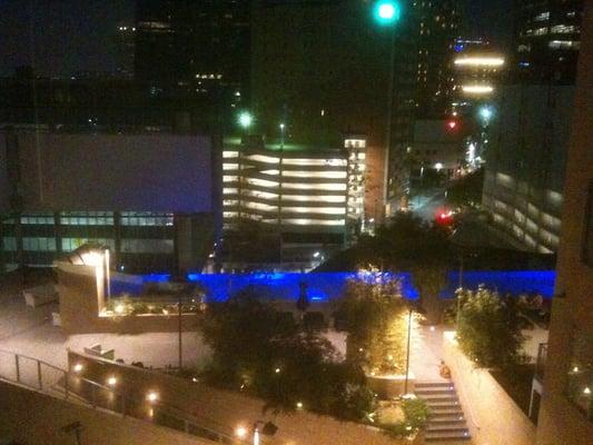 rooftop pool at night