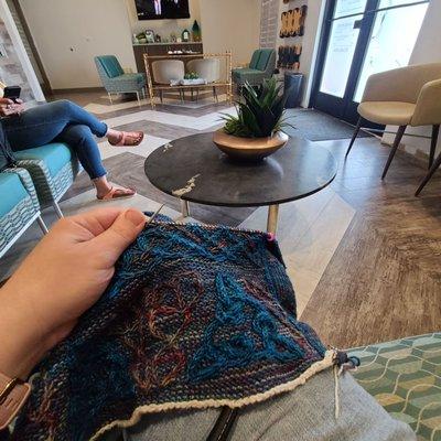 Knitting while I wait