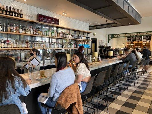 The bar/counter area