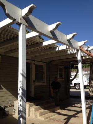 The new joists in place and corbels were cut to match.