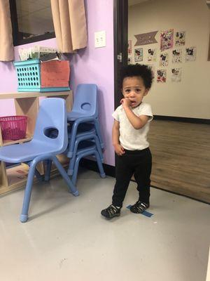 Ms Amanda would let me cuddle him in the play room until he was calm but if he cried when I walked she'd hold his hand and show him toys