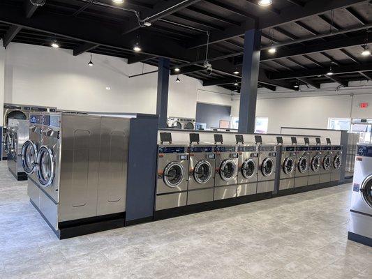 Small to extra large washers and dryers available to get any laundry day done fast!