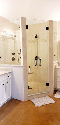 Master shower expanded and remodeled