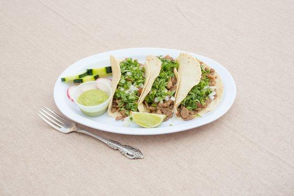 Tacos with hand made tortilla