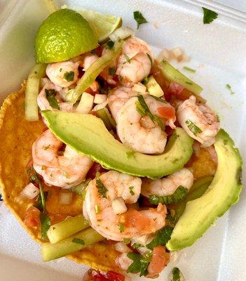 Shrimp tostada