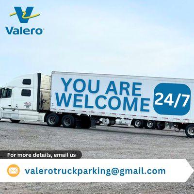 Trusted by truckers! Valero Truck Parking has the spots you need.