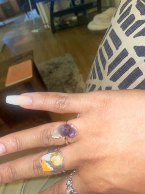 Amethyst gold ring