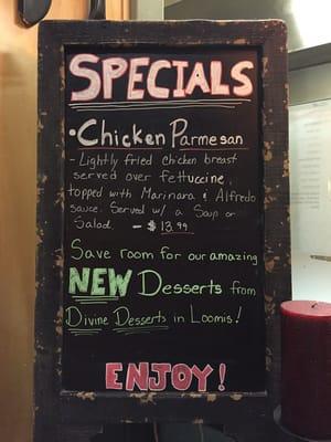 Daily specials