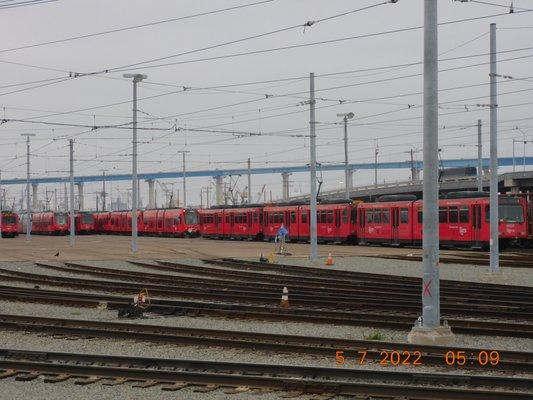 The many trains and the Trolley cars that many people see in the Morning hours and the many that drive on the freeway .