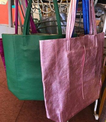 Italian Leather totes....metallic and regular