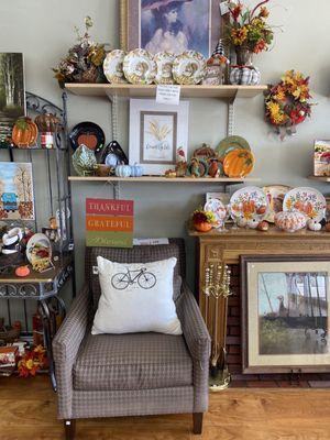 Fall decor set up