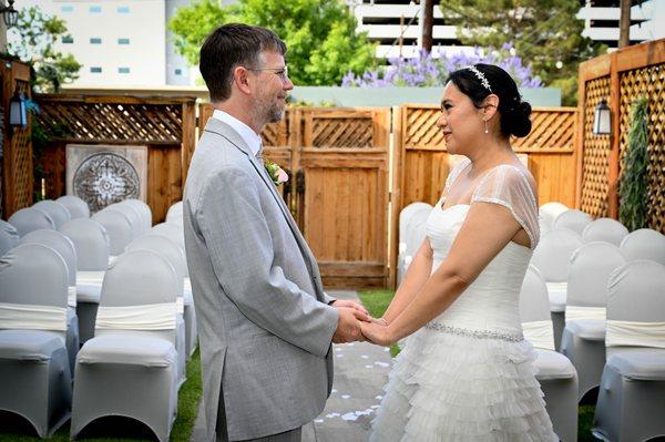 Outdoor gazebo was perfect and romantic.