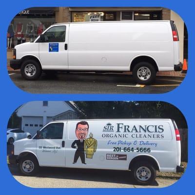 The van is ready to pick up and deliver to your home. Check out the before and after photos of the Sir Francis Van.