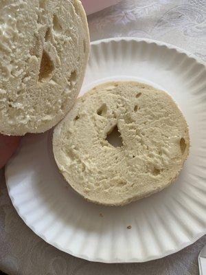 Barely any butter on my bagel what a joke