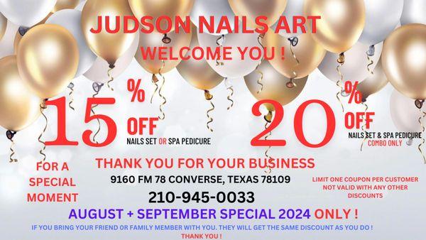 JUDSON NAILS ART 
WELCOME YOU !