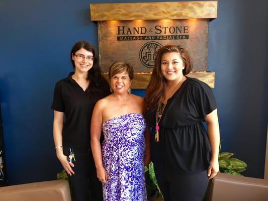 Spa Associates, Serenity and Nikki, with our all time favorite client Caroline