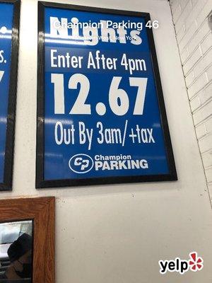 It's posted $24.50 an hour and they charge you $39.  I was there for 45 minutes. They give a bunch of nonsense reasons! AVOID AT ALL COSTS!