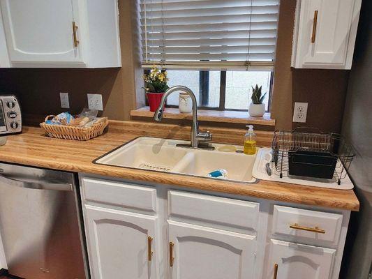 Butcherblock countertop and sill remodel. #newgensurfaces