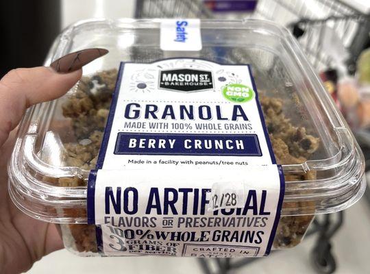 This Berry Crunch Granola by Mason ST. Bakehouse is amazing crumbled over Yogurt! Try it!