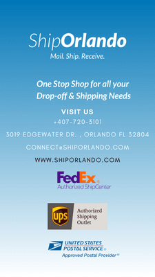 We offer FedEx, UPS and USPS  Shipping & Drop-offs