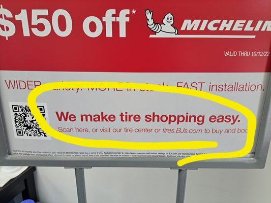 BIG LIE!!! Getting tires at BJs in Middle Village will be the most difficult experience of your life, thanks to the sucky attitude of the co