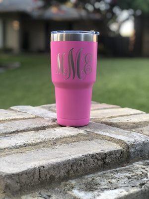 We aren't all business. We do get personal too. A beautiful monogrammed tumbler for your viewing pleasure.