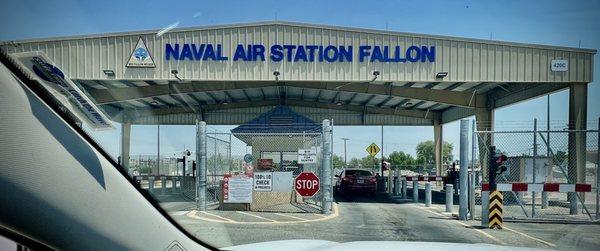 Front gate of Top Gun NAS Fallon NV. All vehicles must stop and your ID is scanned.