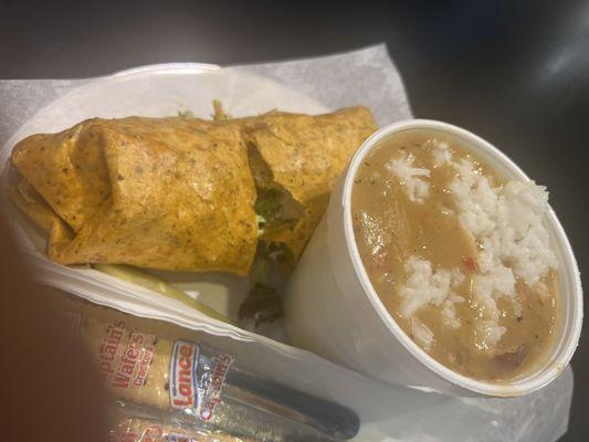 Gumbo and wrap win.