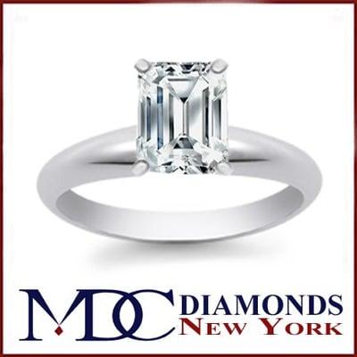 Emerald Cut Solitaire Engagement Ring from MDC Diamonds NYC