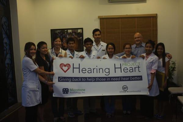 This year, we traveled to Cambodia and donated 100 hearing aids through our Hearing Hearts program.