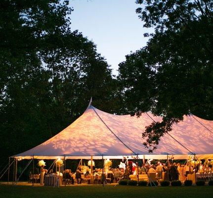 Our Sailcloth tent at night