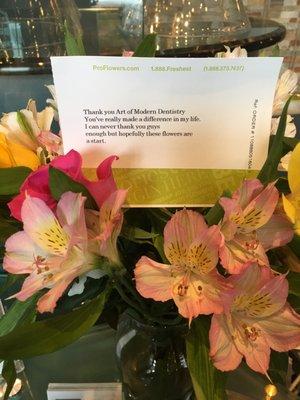 From our loving patient at our South Loop Office! Thank you  for your kind words! We are glad to have made a difference in your life!