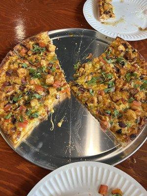 Butter Chicken Chicago Style Pizza