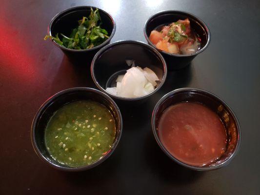 Some of the offerings from the salsa bar