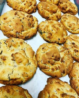 Our GIANT cookies featuring the Ooey Gooey Chocolate Chip!! 6 oz of good stuff!