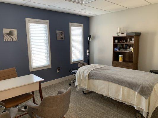 Relaxing environment and colors for healing massage and acupuncture therapy.