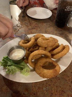 Great Beer-battered onion rings!