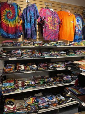 Tie dye and Grateful Dead shirts