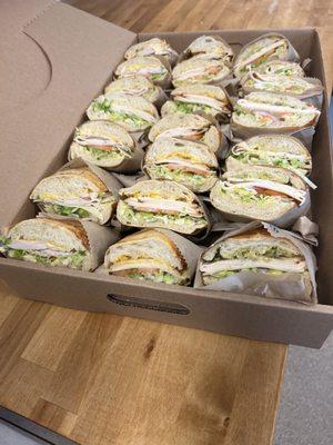 Order your Sandwich Platters!  21 half sandwiches.  email eat@crustsourdough.com