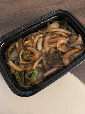 Mongolian Beef is actually 80% onions.