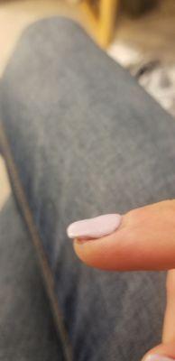 Can see the dip between added on nail til and my real nail.