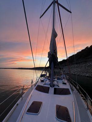 Sunset at the end of our sail