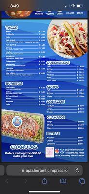 Menu page 2