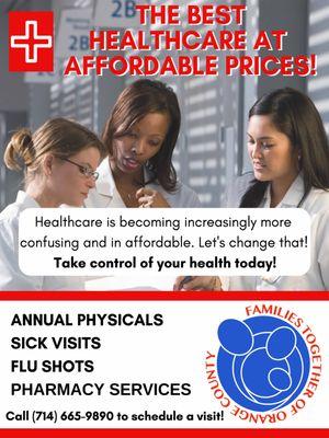 Physicals, Immunizations, Prescription fills and more available!