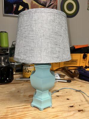 A little spray paint & a new lamp shade = a new lamp!