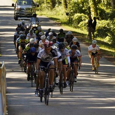 One of our customers, Eric, leading the pack at the state championship road race.